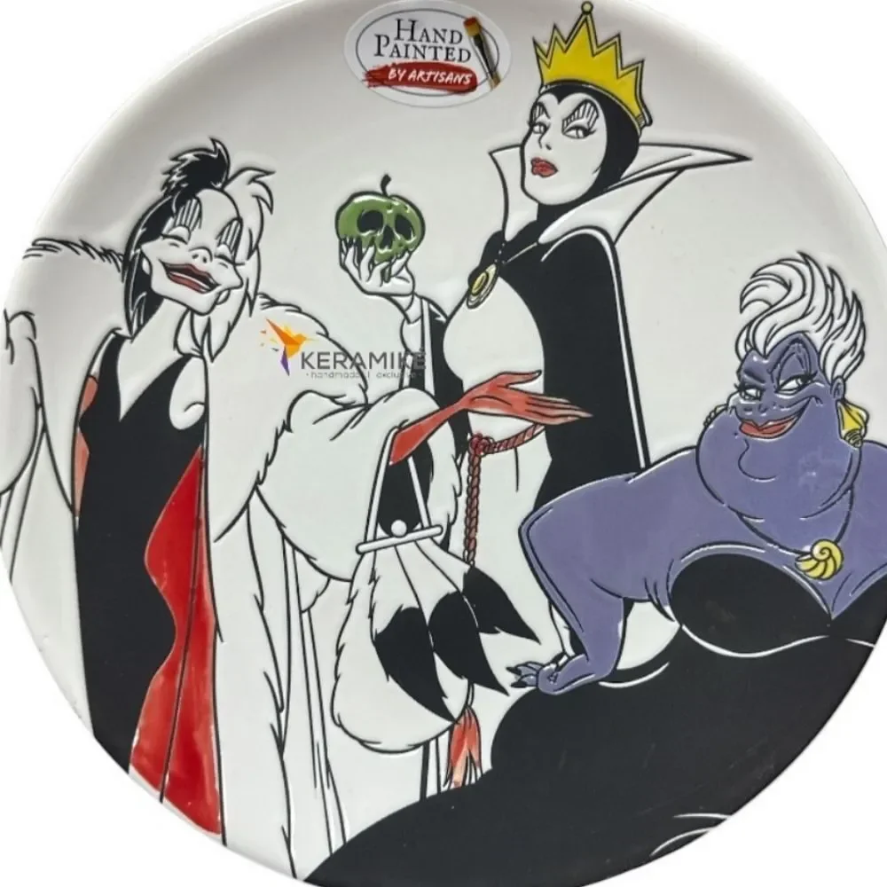 Disney Villains Hand Painted Collector Plates- Set Of 4‎